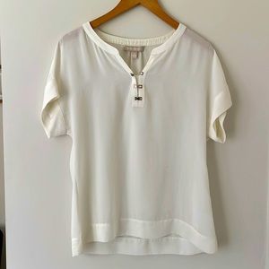 Banana Republic white short sleeve blouse